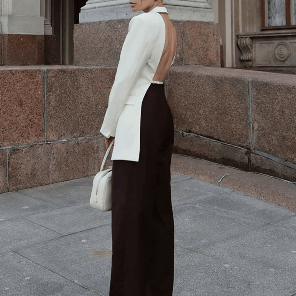 Rückenfreies Blazer-Top