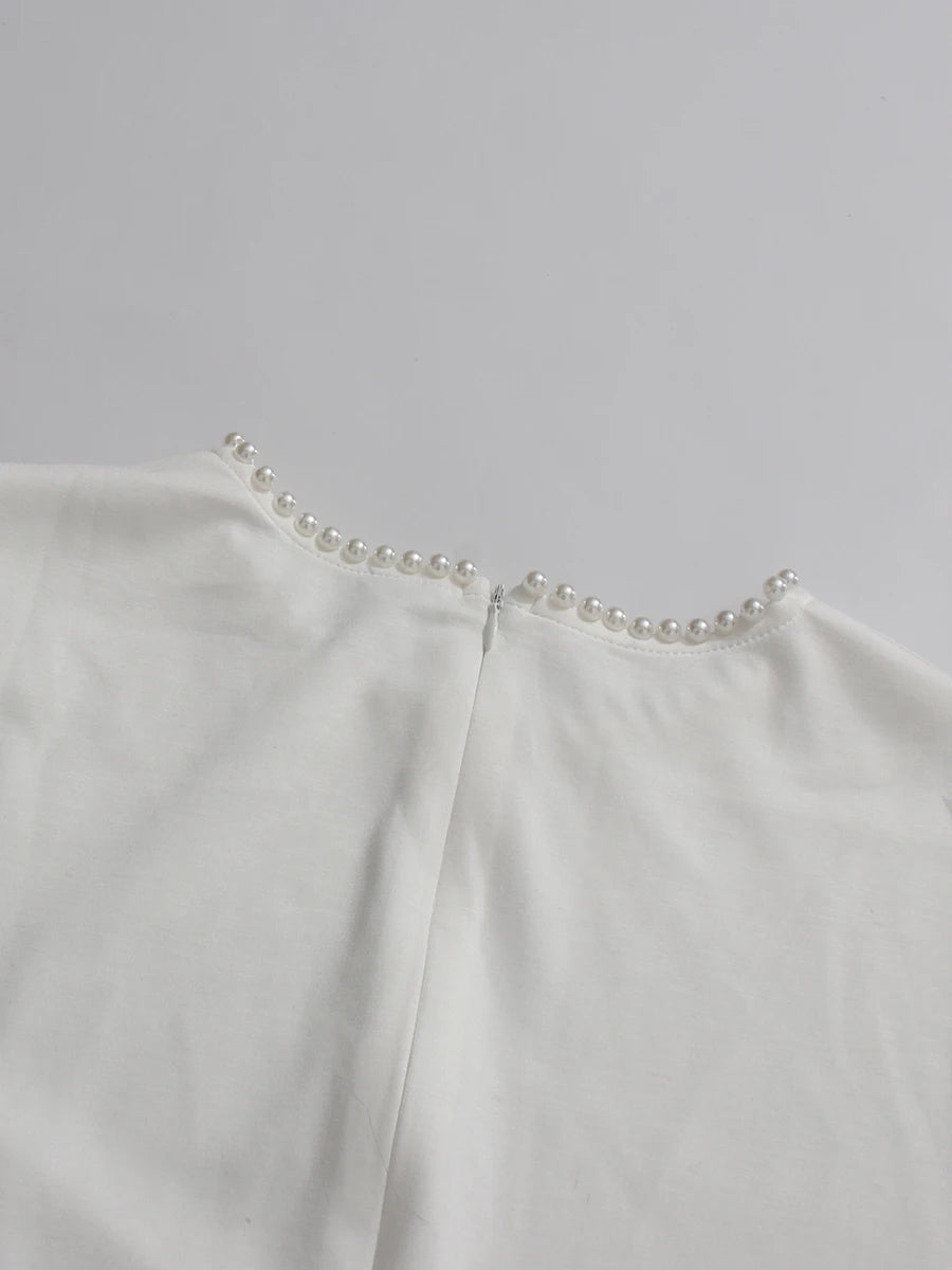 Abaya mit Perlenbesatz