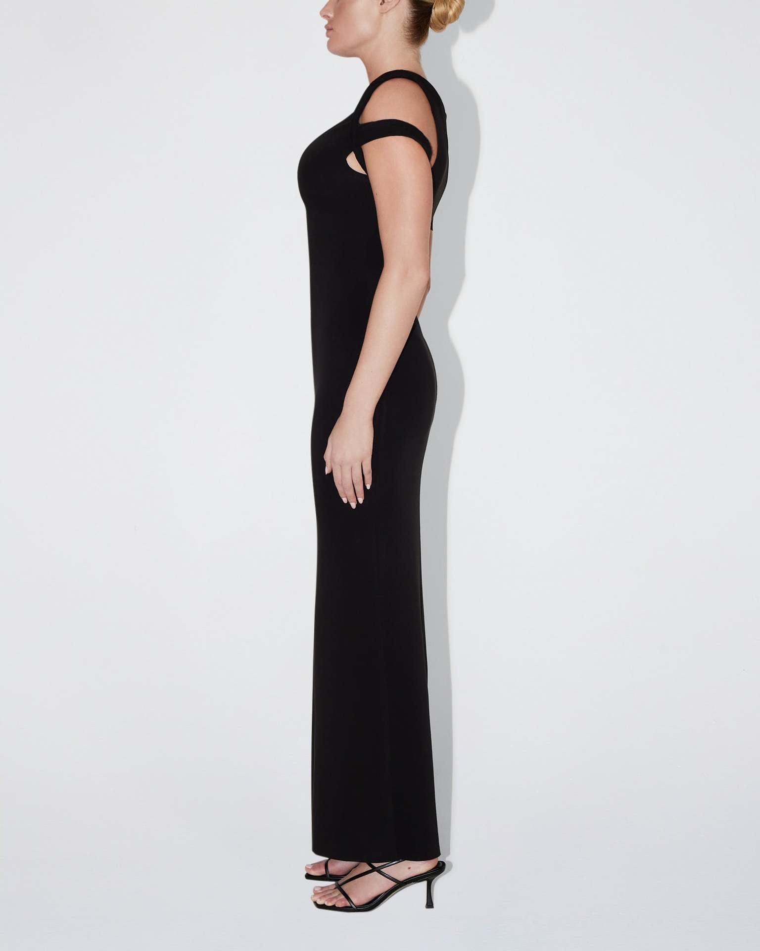 One-Shoulder Maxikleid