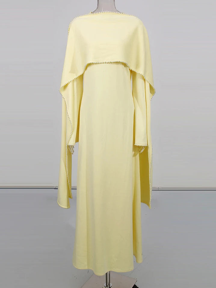 Abaya mit Perlenbesatz