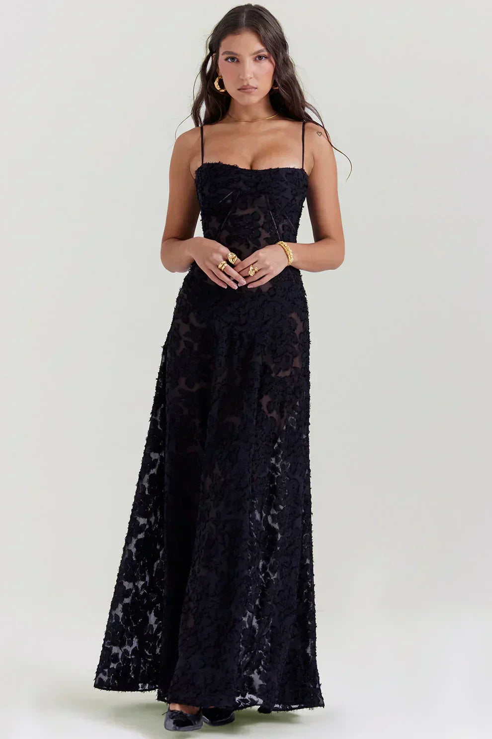 Sheer floral dress