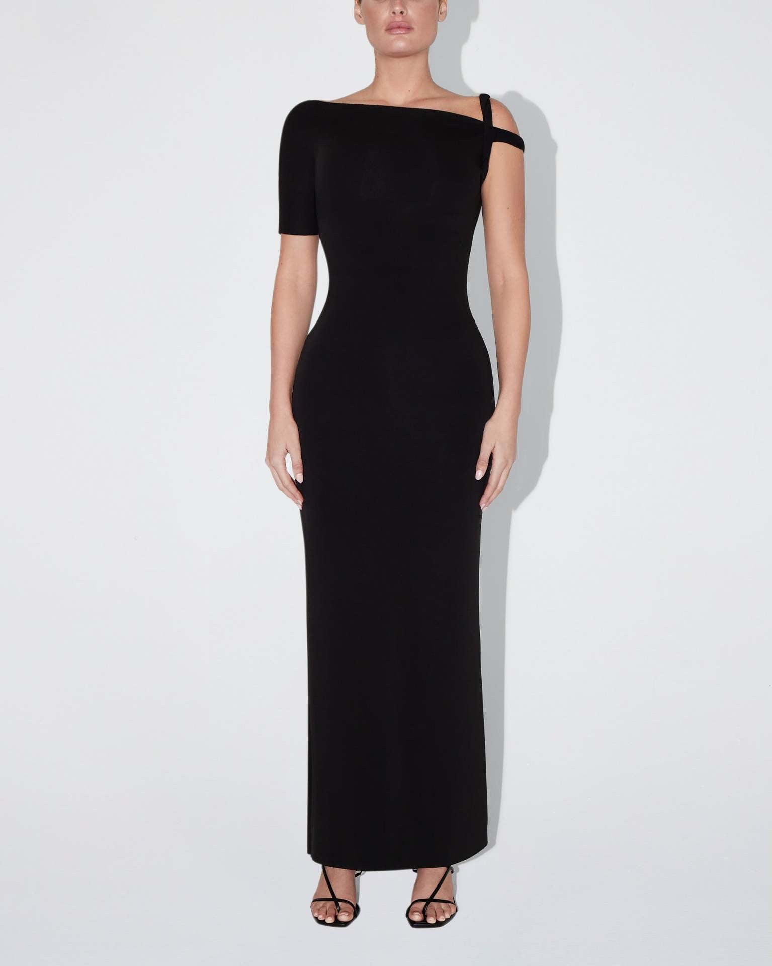 One-Shoulder Maxikleid