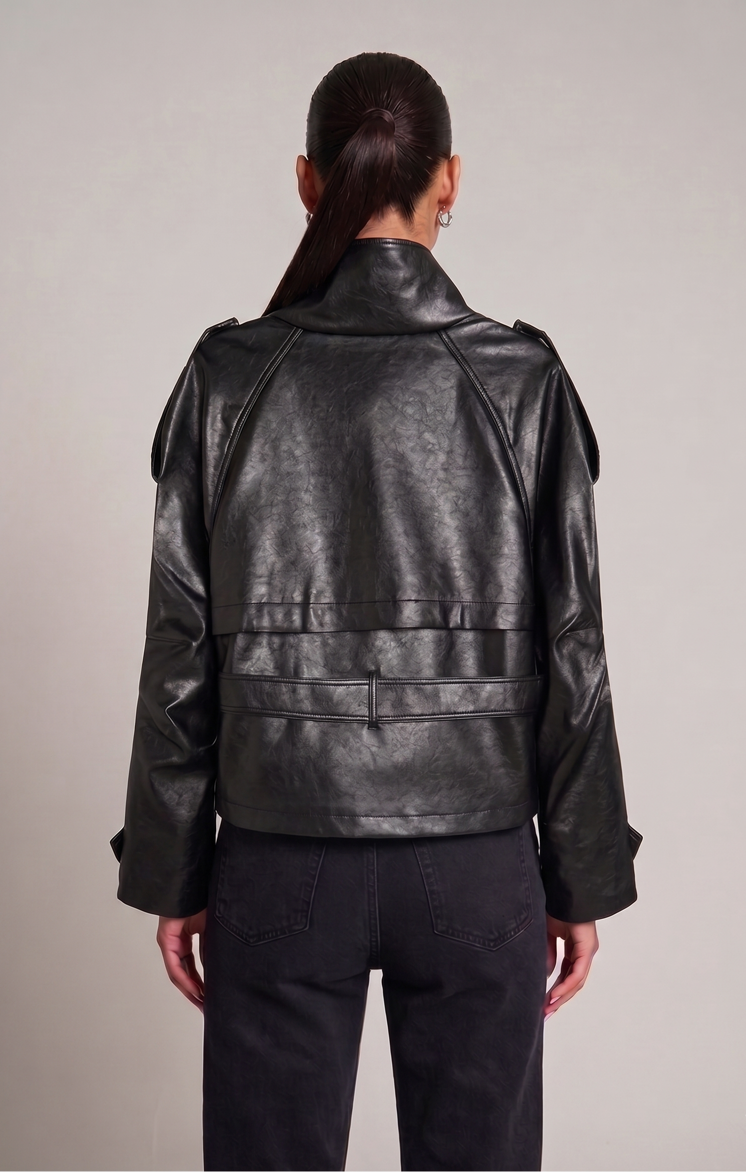 Trenchcoat in Lederoptik