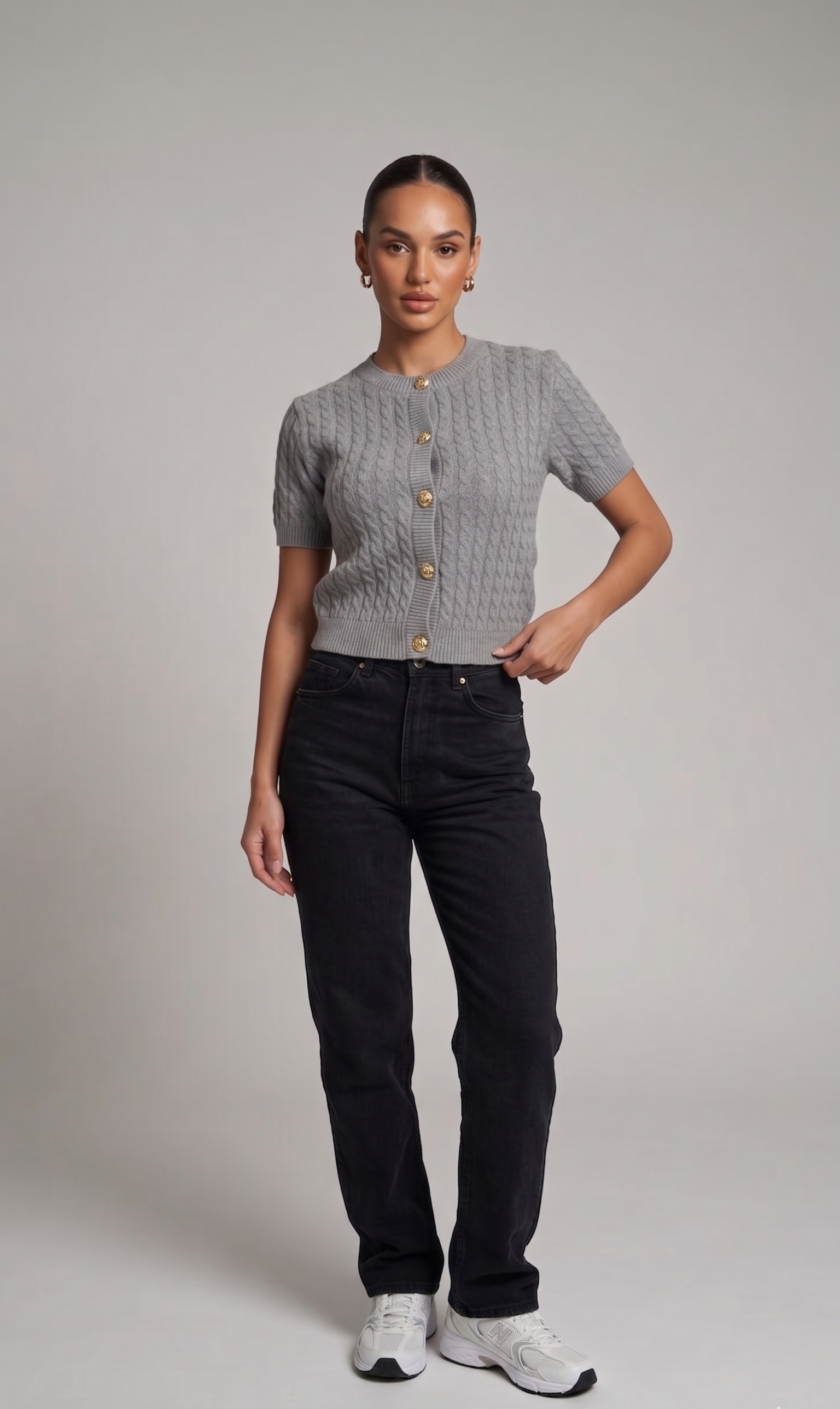 Strick-Shirt mit Knöpfen