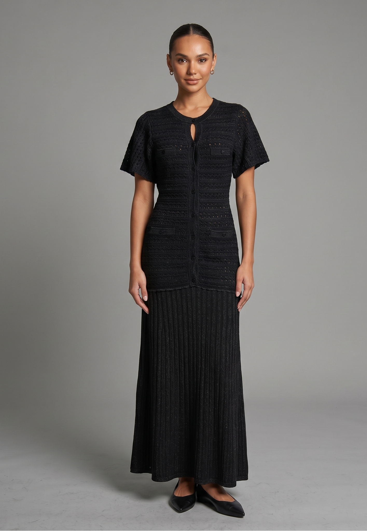 Rhinestone Knit Maxi Dress