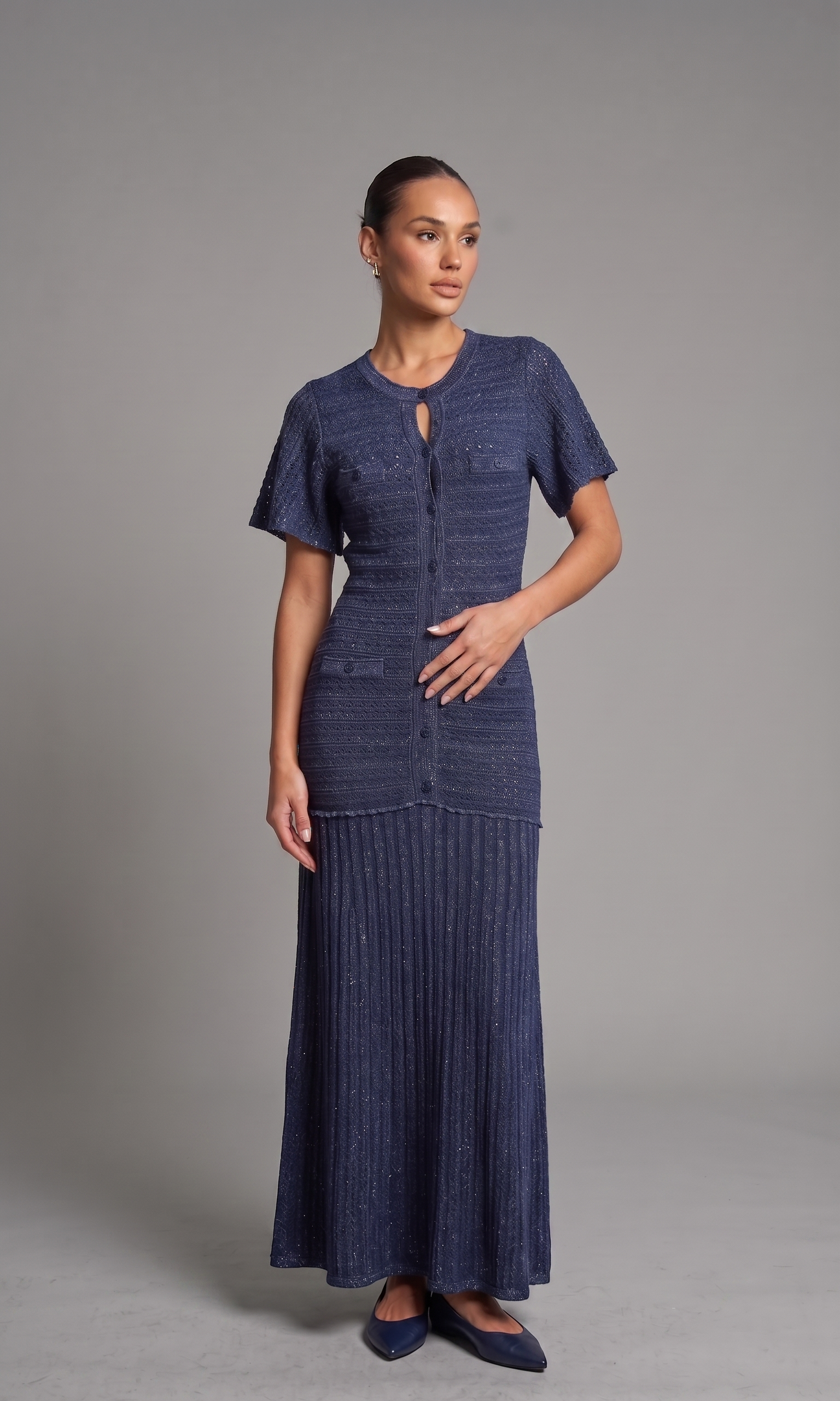 Rhinestone Knit Maxi Dress