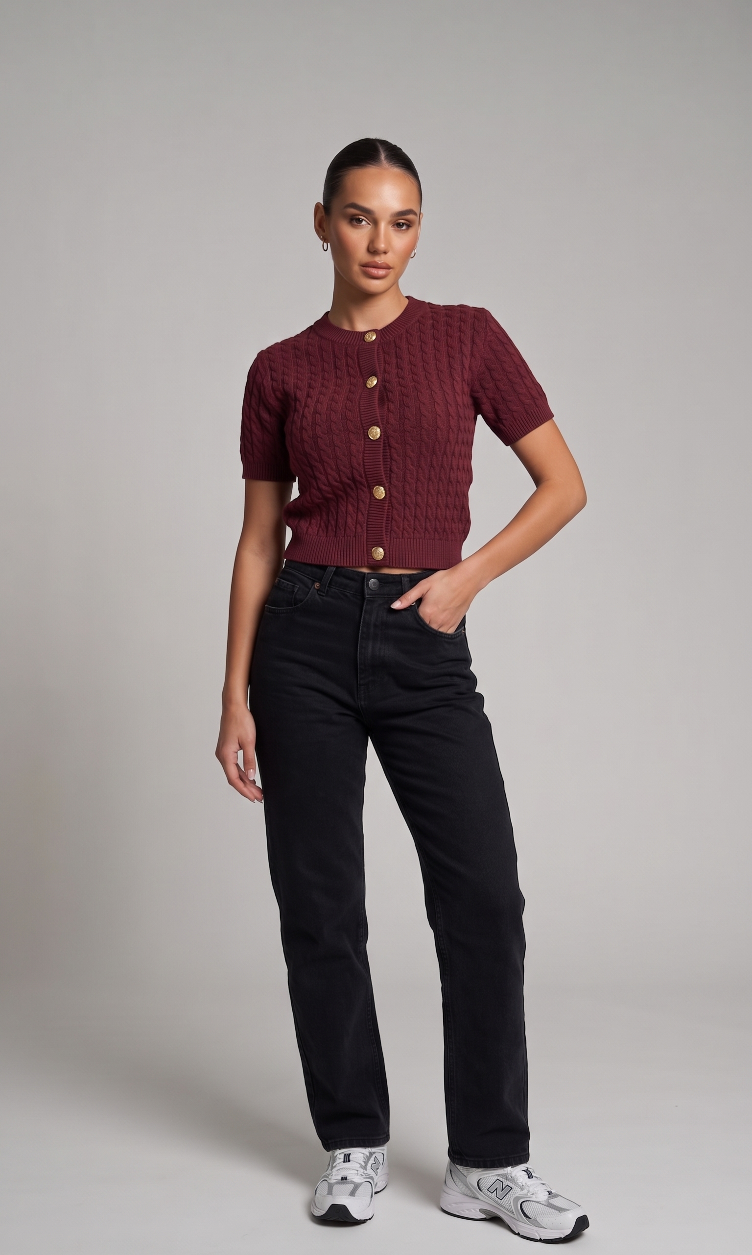 Strick-Shirt mit Knöpfen