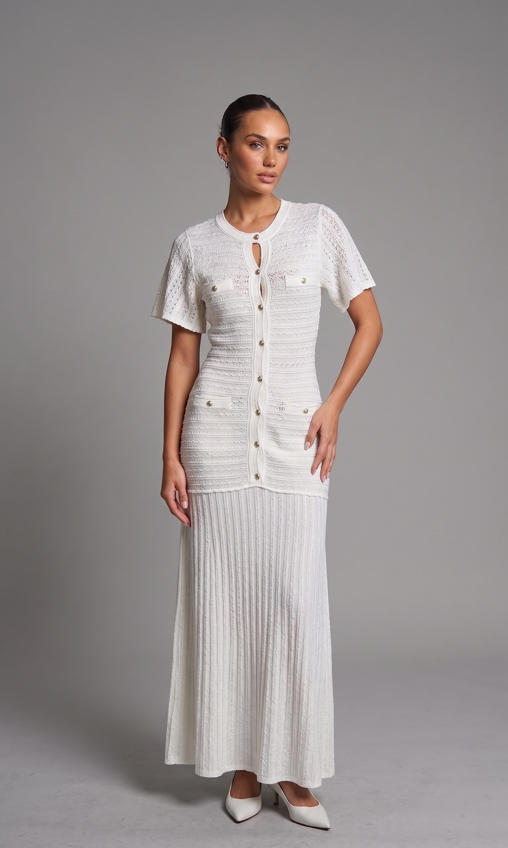 Rhinestone Knit Maxi Dress