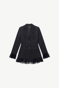 Blazer mit Spitzensaum